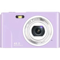 INF Appareil photo numérique 48MP FHD 1080p avec zoom 16x et carte mémoire de 32 Go Violet