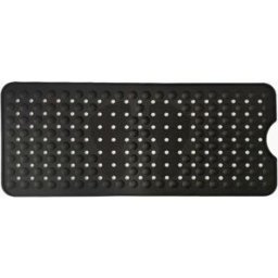 INF Tapis de Bain Antidérapant avec Ventouses en Silicone - 90x40cm - Sécurité Améliorée dans la Salle de Bain Le noir