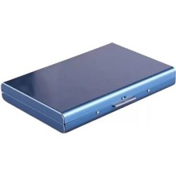 INF Porte-cartes en métal avec blocage RFID en acier inoxydable Bleu