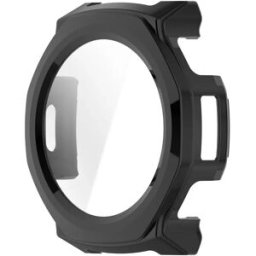 INF Coque de protection PC avec protecteur d'écran en verre trempé compatible avec Amazfit T-Rex 3 Pro (44mm) Le noir