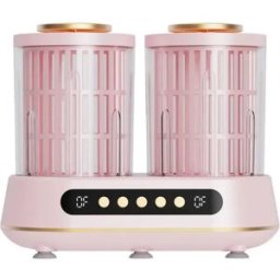 INF Mini Machine à Laver à Double Cuve : Lave-linge Indépendant à Double Compartiment avec Essoreuse Rose