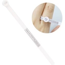 INF Jauge de bague blanche avec ruban de mesure et loupe - Lot de 2, ABS portable