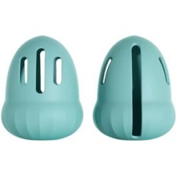 INF Porte-éponge maquillage en silicone 2 unités - Étui respirant, anti-poussière et voyage avec ouverture élastique Bleu