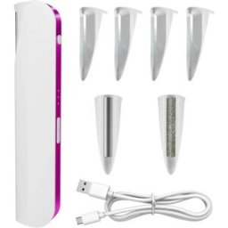 INF Rechargeable Ultrasonic Facial Hair Remover compatible with 3-Speed Vibration and Type-C Charging Blanc