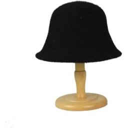INF Bob en Laine Mélangée Couleur Unie - Chapeau de Pêcheur Coupe-Vent, Chaud et Élégant Le noir