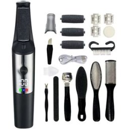 INF Lime à Pieds Électrique Anti-Callosités - Outil de Pédicure Automatique avec Ensemble de 10 Pièces Le noir