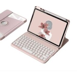 INF Étui Clavier Bluetooth Rotatif à 360° Compatible avec iPad 10.2 (2019/2020/2021) - Rose