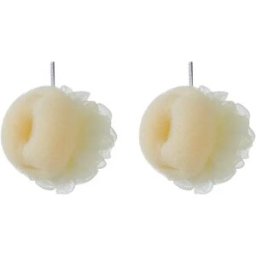 INF Ensemble de 2 éponges de bain exfoliantes double face pour une mousse riche et un nettoyage en profondeur Beige