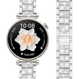 INF Bracelet de montre en acier inoxydable de 18 mm pour Samsung et Huawei Argent
