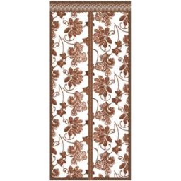 INF Rideau de porte magnétique brodé de pivoine de café 70x200cm