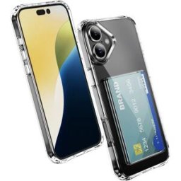 INF Coque Acrylique Antichoc avec Fente Latérale pour Cartes Compatible avec iPhone 16