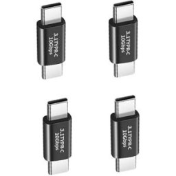 INF Adaptateur USB-C Mâle vers USB-C Mâle 3.1 Droit (Lot de 4) : Transfert Rapide, Audio/Vidéo, Charge Rapide