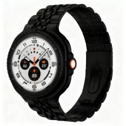 INF Bracelet de montre en acier inoxydable compatible avec Samsung Galaxy Watch 8/8 Classic - Design à sept perles Le noir