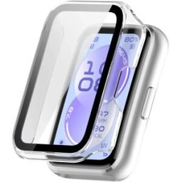 INF Coque PC intégrée avec verre trempé pour bracelet Huawei compatible avec Band 11 et Band 11 NFC - Protection écran complète Transparent