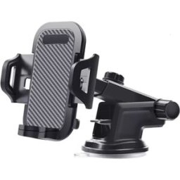 INF Support Téléphone Voiture Ventouse 2-en-1 Noir – Tableau de Bord et Pare-brise, Anti-vibration, Pour téléphones 50-100mm