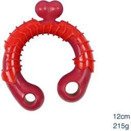 INF Jouet à Mâcher pour Chien en Nylon et TPR - Résistant, Nettoyant les Dents et Anti-Ennui Rouge