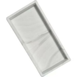 INF Grand plateau organisateur de salle de bain carré en silicone - Motif marbré, 30x12,5x2cm Blanc