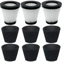 INF Kit de filtres de remplacement compatible avec Dirt Devil F117 - 3 cartouches filtrantes + 6 tampons filtrants non tissés,