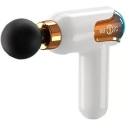 INF Mini pistolet de massage électrique avec écran LCD - 9 vitesses, percussion profonde, batterie 1800mAh et étui de transport Blanc