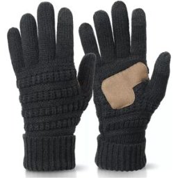 INF Gants Tricotés Chauffants Tactiles - Taille Unique (Paire) - Antidérapants, Coupe-Vent pour Cyclisme & Course