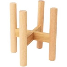 INF Support pour plantes en hêtre massif et bambou nan - Couleur bois naturel, porte-pot en croix pour balcon, salon, chambre