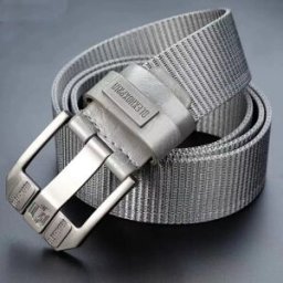 INF Ceinture tactique en nylon avec boucle roller auto, ceinture ergonomique 120cm, ferrures en alliage d'aluminium Gris