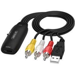 INF Câble Convertisseur AV vers HDMI - Adaptateur RCA Composite vers HDMI avec Alimentation USB