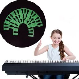 INF Étiquette de note de clavier de piano lumineuse amovible 88 touches