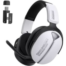 INF Casque gaming circum-aural sans fil tri-mode (Bluetooth 5.3 / 2.4G / filaire) - Autonomie longue, faible latence, micro Blanc