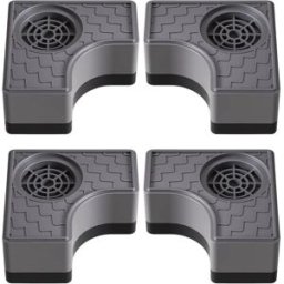 INF Lot de 4 patins pour machine à laver – Patins en plastique gris anti-vibration antidérapants surélevés pour machines à