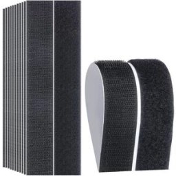 INF Bande Auto-Adhésive Crochet et Boucle 50 Paires - Fixation Forte pour Literie, Housses de Canapé, Rideaux Le noir