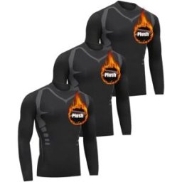 INF Ensemble de Sous-Vêtements Thermiques Sci-Fi Doublés en Peluche pour Homme (3 Pièces) pour Ski et Activités Extérieures L