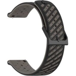 INF Bracelet de montre en silicone 22 mm avec trous inclinés compatible avec Suunto RACE2 et autres montres à interface 22 mm Gris