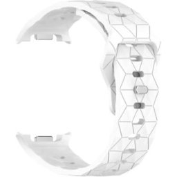 INF Bracelet en silicone texturé football compatible avec Samsung Galaxy Watch8/Watch8 Classic Blanc