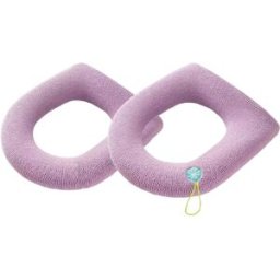 INF Coussin épais pour siège de toilette avec languette - Fibre tricotée lavable, élastique extensible, ajustement enveloppant Violet