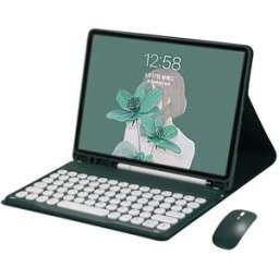 INF Étui Clavier Bluetooth avec Souris - Vert Foncé - Compatible avec Samsung Galaxy Tab S6 Lite 10.4 pouces 2022/2020
