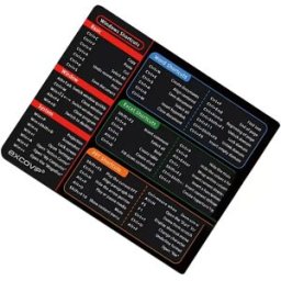 INF Petit tapis de souris en caoutchouc naturel avec raccourcis clavier - 250x300x2mm