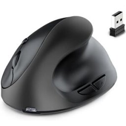 INF Souris ergonomique verticale pour droitiers rechargeable 2.4G sans fil, clic silencieux, 6 boutons programmables, jusqu'à Le noir