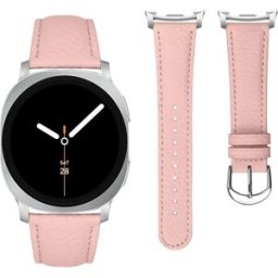 INF Bracelet de montre en cuir véritable à texture grainée compatible avec Samsung Galaxy Watch8/Classic, bracelet intelligent Rose