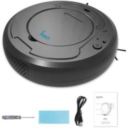 INF Aspirateur Robot Intelligent 3-en-1 - Balayage, Nettoyage et Aspiration Le noir
