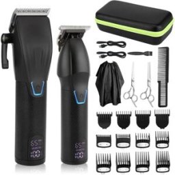 INF Tondeuse électrique double rechargeable USB - Moteur puissant faible bruit, Batterie 1800mAh, Lames micro-réglables
