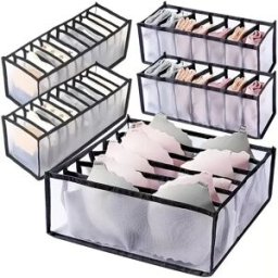 INF Ensemble de 5 boîtes de rangement séparées - Organisateur pour pantalons, chaussettes et sous-vêtements