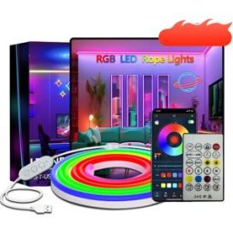 INF Ruban Néon LED RGBIC - Bluetooth & Télécommande 2.4G, Silicone Flexible DIY, Éclairage Ambiant Gaming 2 m