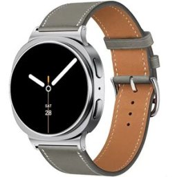 INF Bracelet montre en cuir synthétique compatible avec Samsung Galaxy Watch 8 et Galaxy Watch 8 Classic - Confort et boucle Gris