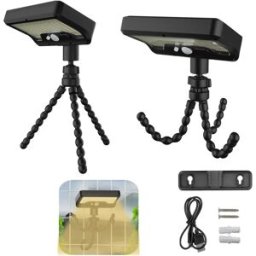 INF Lampe Solaire Clip Octopus Noire - Éclairage de Jardin Extérieur, Détecteur de Mouvement, Double Charge