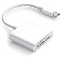 INF Lecteur de cartes Type-C vers SD/TF 2 pièces - USB-C avec sortie USB-A, OTG et USB2.0, compact 13cm x 3.2cm x 3.2cm