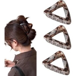 INF Lot de 3 pinces à cheveux triangulaires léopard - Pince PC légère pour maintien sécurisé et accent géométrique élégant Blanc