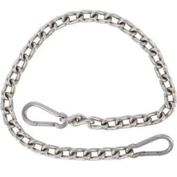 INF Chaîne d'extension pour balançoire (66cm + 2 mousquetons) - Acier inoxydable et fer, capacité 300kg, argent