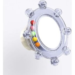 INF Jouet anti-ennui pour oiseaux - Miroir rotatif sonore avec surface à mâcher pour perroquets et perruches Bleu