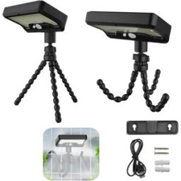 INF Lampe Solaire Pieuvre Noire à Lumière Blanche - Clip Extérieur & Éclairage de Jardin